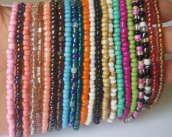 Anklet - ankle bracelet - seed bead ankle bracelet adjustable in your choice of colors - bead ankle bracelet - seed bead anklet -