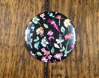 Colourful Floral Pocket Mirror 76mm