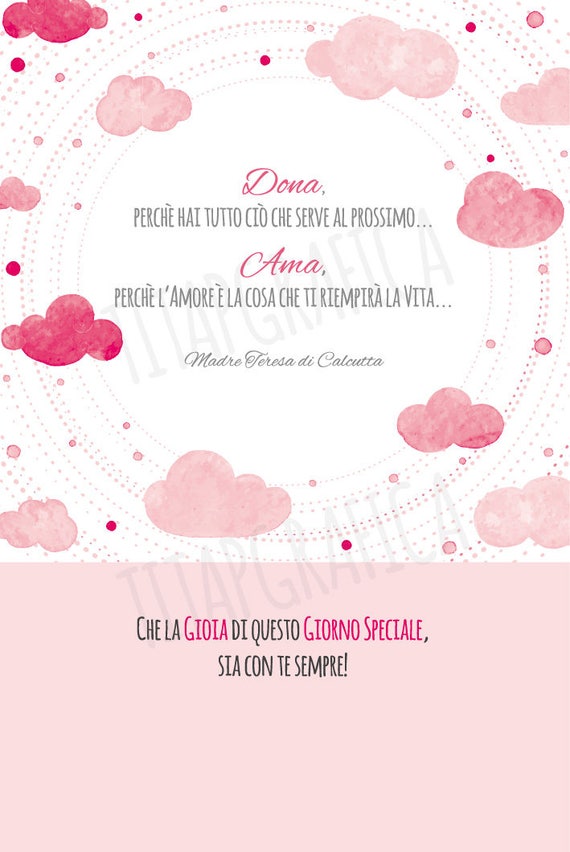 Auguri per Battesimo bimba auguri stampabili Biglietto di