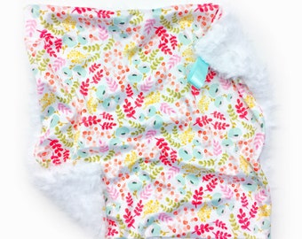 Floral Lovey Baby Lovey Baby Blanket Floral Baby Blanket Security Blanket Mini Baby Blanket Floral Baby Shower Gift Baby Girl Gift Spring