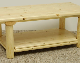 Log furniture Rustic Snow Creek 1/2 Log Coffee Table