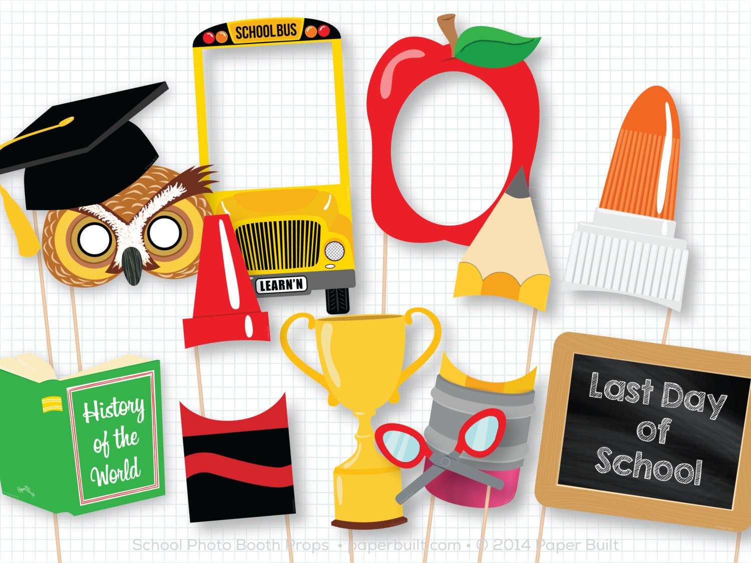 Back to School Photo Booth Props First Day Photobooth Props