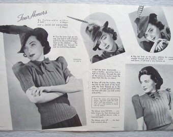 vintage HEADLINE HATS crochet patterns booklet