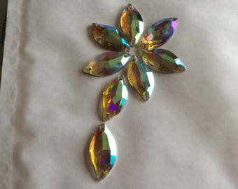 Crystal has sew 14 * 30 mm AB color