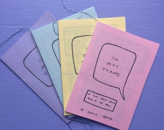 I'm (not) okay depression zine | positivity and mental health | self harm, eating disorder, anxiety, self care, self love