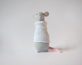 Felt Rat, Small Felt Animals, Felt Mouse, Rat Toy, Rat Stuffed Toy, Rat Plushie, Mouse Softie, Felted Animals, Tiny Mouse,