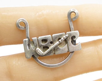 1980 lenore doskow 925 sterling silver - wbcc golf club brooch pin - bp1038
