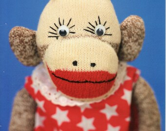 Sock Monkey Instruction Book & Pair Rockford Red Heel Socks