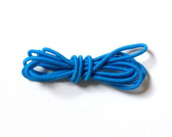 Round elastic, 2 mm, 1 m, cyan blue