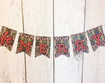 Be Merry Banner, Christmas Banner, Holiday decor