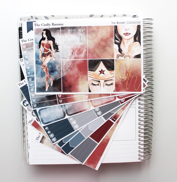 Wonder Woman Planner Stickers Inspired Deluxe Kit The