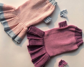 Summer dress for dog, hand knitted dress for dog, dog's clothes