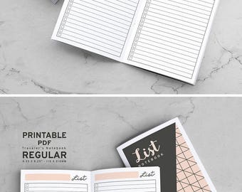inserts midori printable bullet journal daily spreadsheet notebook traveler pdf file