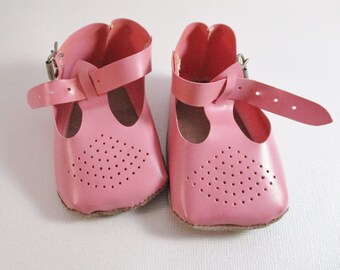 Vintage Doll Shoes, Pink, Large Size