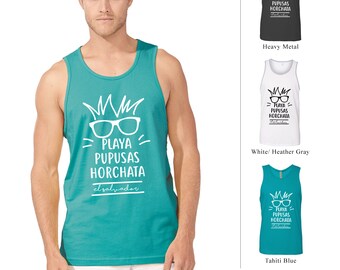 PLAYA-PUPUSAS-HORCHATA El Salvador Top Tank Shirt