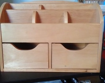 Wooden desk organizer