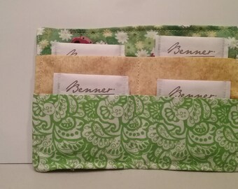 Tea Wallet, Tea Organizer, Tea Bag Caddy, Tea Bag Wallet, Tea Carrier, Tea Bag Holder, Tea Purse, Tea Bag Storage, Get Well Soon