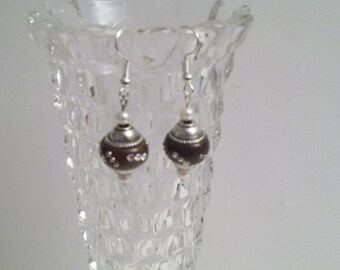 Brown Orb Earrings