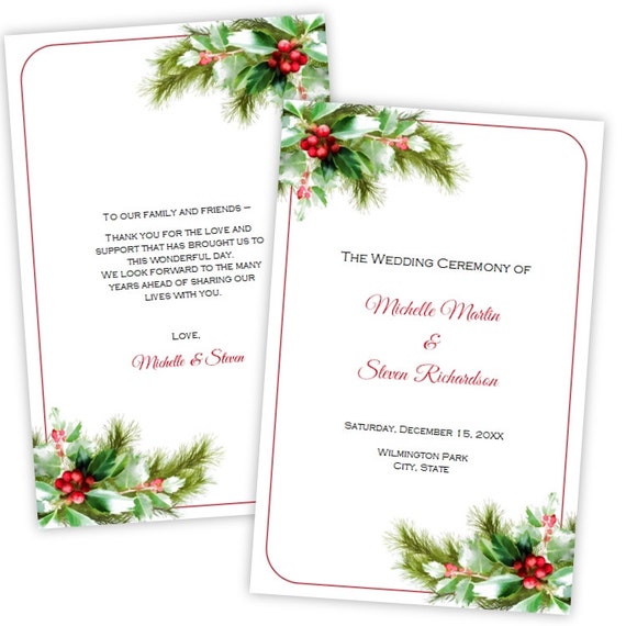 items similar to folded wedding program template christmas program templates free