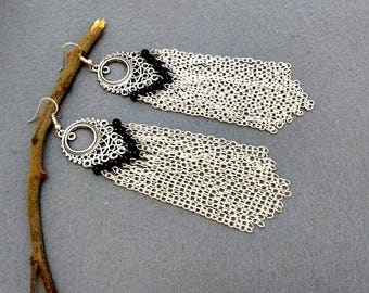 Chandelier Fringe Earrings, Long Boho Earrings, Boho Chandelier Earrings, Chandelier Drop Earrings, Valentine's Day Gift, Boho Gift for her