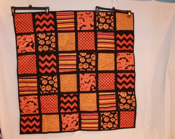 Handmade Halloween Lap Quilt or wallhanging