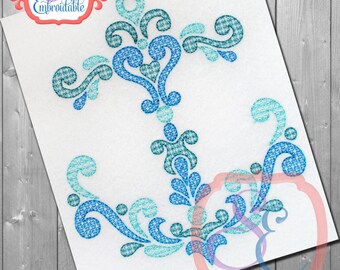 DAMASK MOTIF ANCHOR Applique Design For Machine Embroidery
