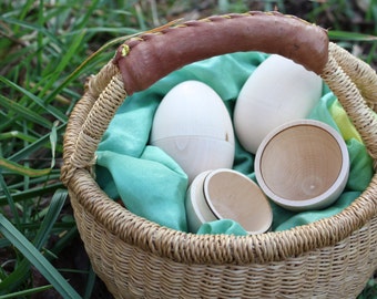 6 DIY Hollow Wooden Eggs - half dozen - 3.40 each