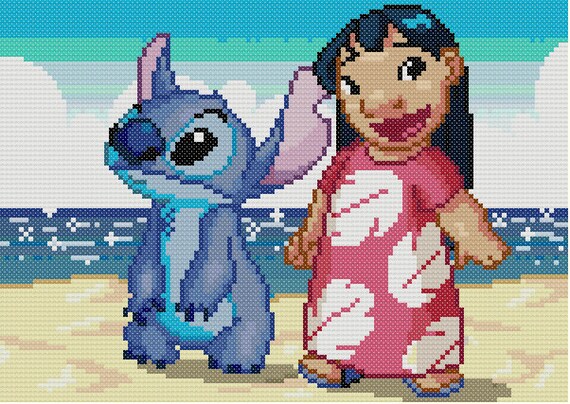 Lilo and Stitch Cross Stitch Pattern Patterns perler bead