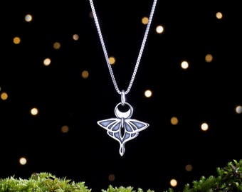Sterling Silver Luna Moth - Double Sided - (Pendant Only or Necklace)