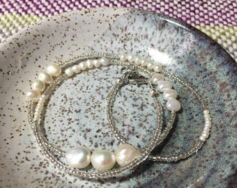 Pearl and seed bead necklace