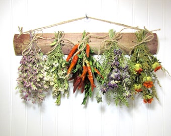 Fragrant Dried Herb Rack, Dried Floral Arrangement, Kitchen Decor, Herbs