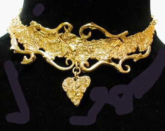 French Necklace Choker "I Heart You" Bronze