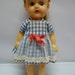 Vintage 8 1/2" Soft Rubber Doll Blue and White Gingham Dress Japan