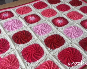 crochet pattern, twirling circle afghan, crochet blanket pattern, baby blanket pattern, crochet circle