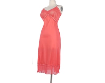 Vintage 50s Slip - 50s Full Slip - Vanity Fair Slip - Pink Slip - Vanity Fair Nylon Slip - Sheer Slip - Nylon Tricot - Nylon Chiffon Lace
