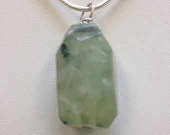 Unusual Prehnite Sterling Silver Pendant