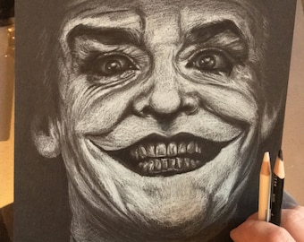 Original drawing 8.5x11 jack nicholson as the joker