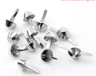 Purse Feet - Silver Tone Rivet Studs - 15mm(1"x5/8") x 24mm - Set of 20