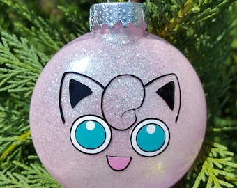 Jigglypuff Face Pokemon Go Parody Christmas Holiday Ornament * Add Year and/or Name for FREE to back * WigglyTuff * Smash Brothers * Bros