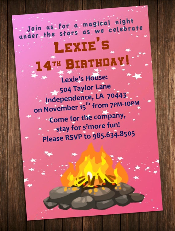 bonfire invitation template free