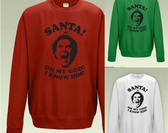 Buddy The Elf - Santa! Oh My God! JH030 Funny Christmas Jumper Sweater