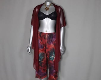 Sheer Delight Maroon BoHo Hippie Island Hopping Vacation Wear
