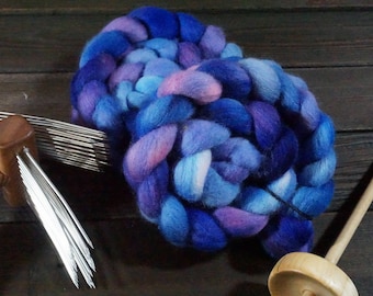 Corriedale Cross Combed Top, Spinning Fiber, Hand Dyed