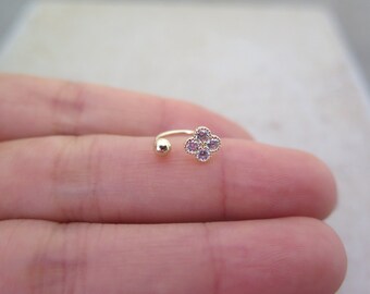 10K/14K Solid Gold piercing/Piercing/cartilage earring/Helix piercing/Tragus piercing/Earrings/Flower piercing/Rook piercing/Snug piercing