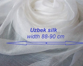 Pure 100% Silk margilan (made in Uzbekistan) for nunofelting, gauze silk, Uzbek silk, width 88 -90 cm.