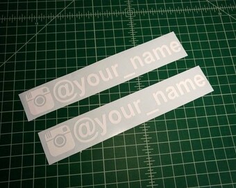 Custom Vinyl Decal – Your Instagram Username – Car Bumper Or Window Sticker – Choose Color & Finish