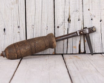 Soldering iron, Soldering iron with wooden handle , Antique soldering iron, Industrial garage decor, Graphite head soldering iron, Man Cave