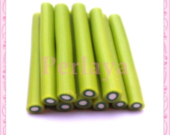 Set of 10 REF1189 kiwi fimo canes