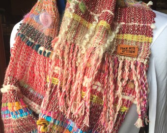 Saori Handwoven Infinity Scarf - Long Cowl / Mobius