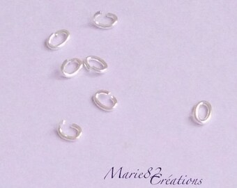 10 oval 3 X 4 X 0.80 mm - sterling silver rings